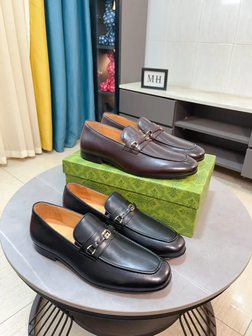 Men's shoes 💰500🌹🌹【GUCCI】The most popular classic Gucci leather shoes. Synchronized with the official website, the upper is made of Italian first-layer cowhide ➕cowhide lining, with unique brand and unique craftsmanship. Highlighting the hot style of the new year. Stop hesitating, stop wandering, get it now. Number: 38--44